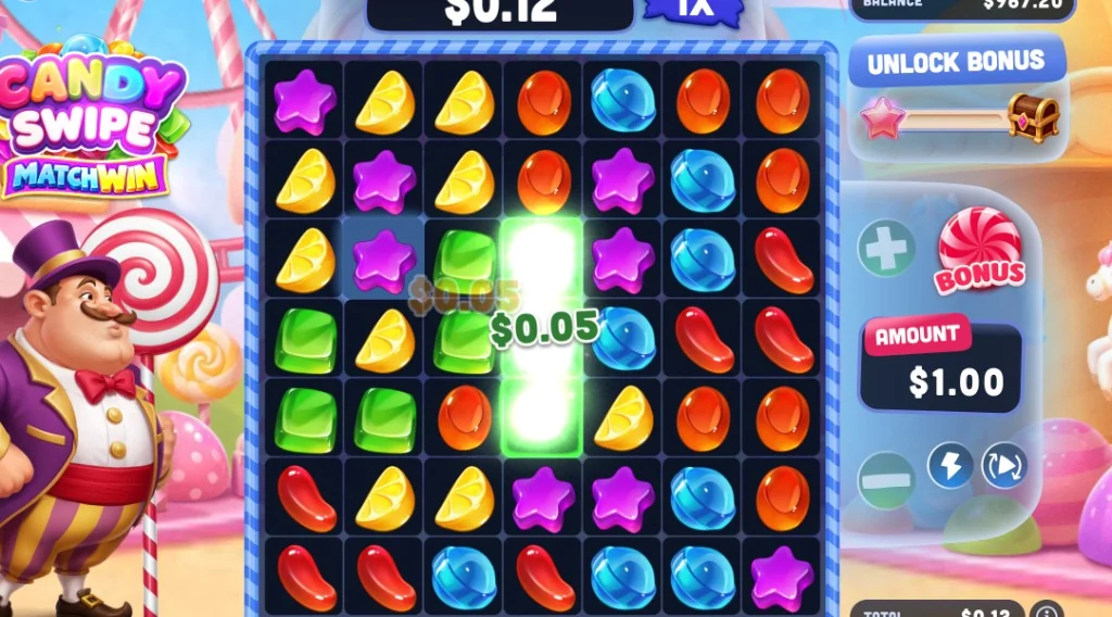 Candy Swipe Matchwin Symbols and Paytable